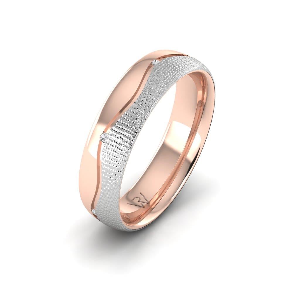 Damen-Eheringe mit Steinen HarmonyShimmer Weißgold und rosa Dalloz-Kristall