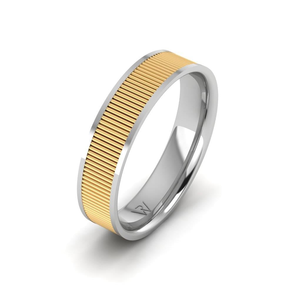 Klassische Herren-Eheringe Infinifire Weiß- und Gelbgold 