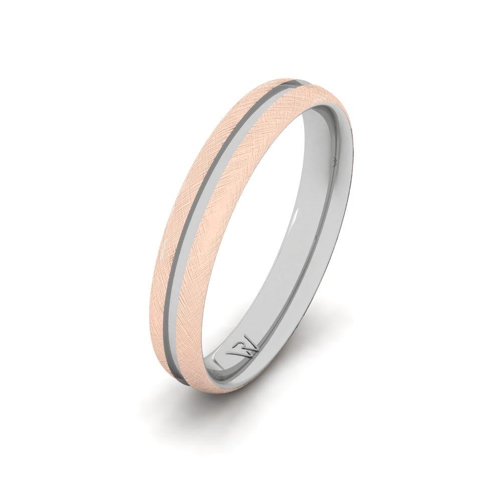 Klassische Herren-Eheringe Infiniteshine Weiß- und Roségold 