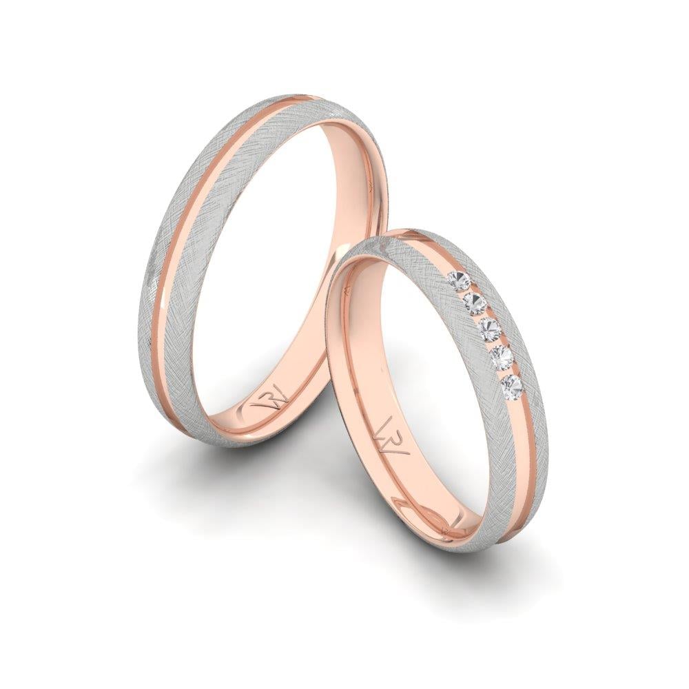 Eheringe mit Infiniteshine-Steinen aus Roségold und weißem Dalloz-Kristall