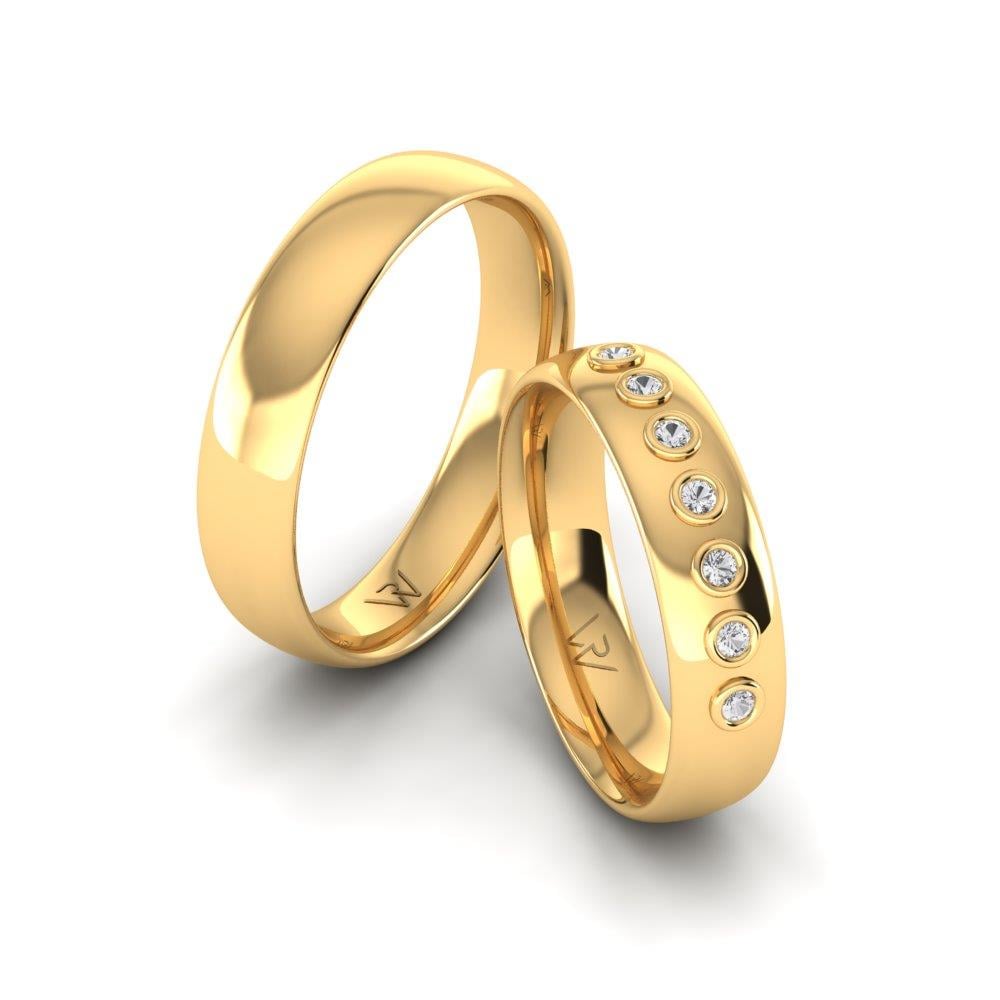 Eheringe mit Steinen InfiniteVow Gelbgold Dalloz-Kristall