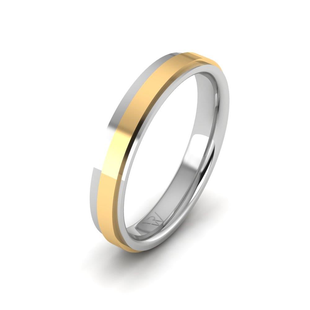 Klassische Eheringe für Herren Infinityra aus Weiß- und Gelbgold 