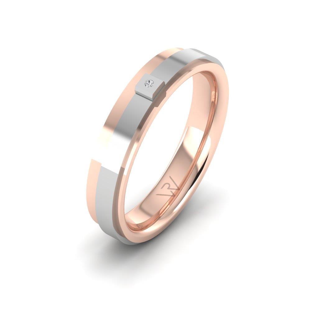 Damen-Eheringe mit Steinen Infinityra Roségold und weißem Dalloz-Kristall