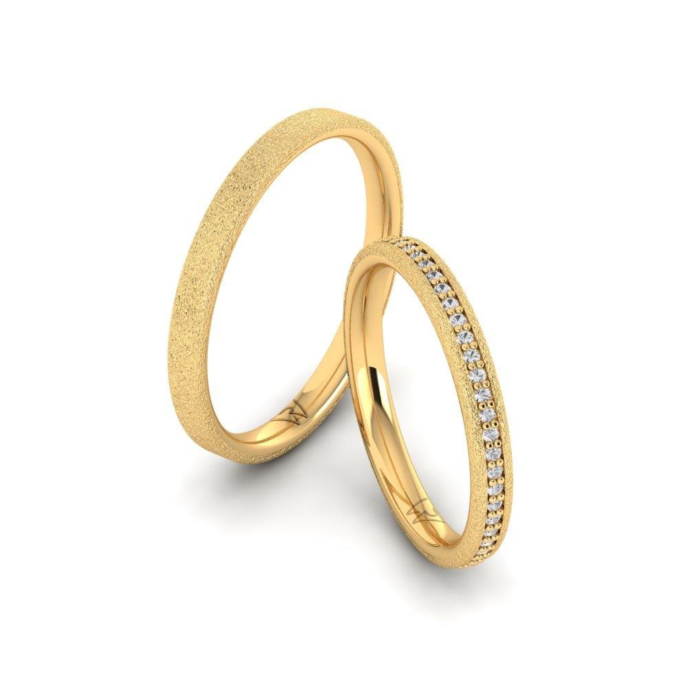 Eheringe mit Steinen Joinfiesta Gelbgold Dalloz-Kristall