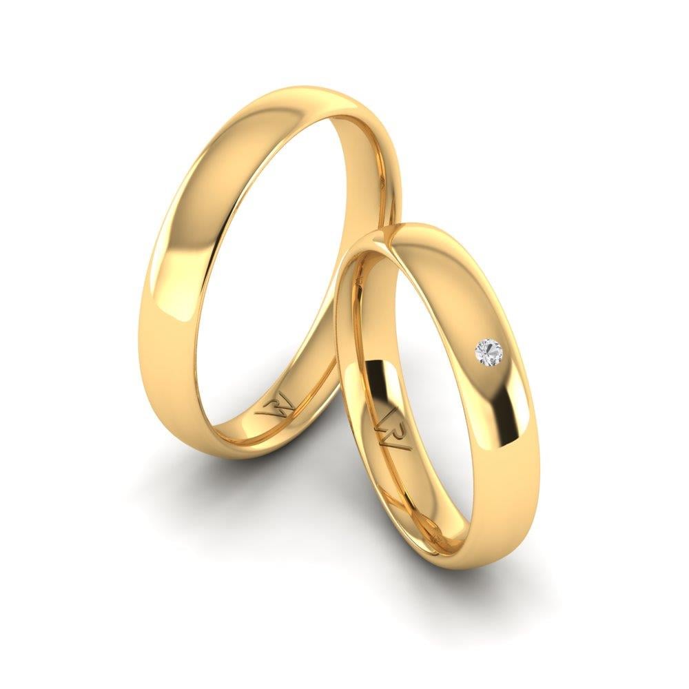 Eheringe mit Steinen JoyfulBands Gelbgold Dalloz-Kristall
