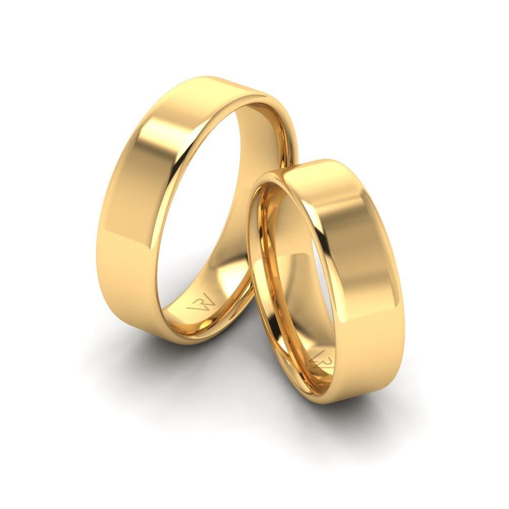 Klassische Eheringe aus Gelbgold 
