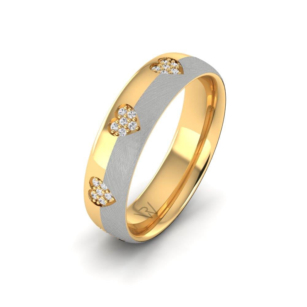 Eheringe mit Steinen für Damen Lovelica Weißgold und gelbem Kristall von Dalloz