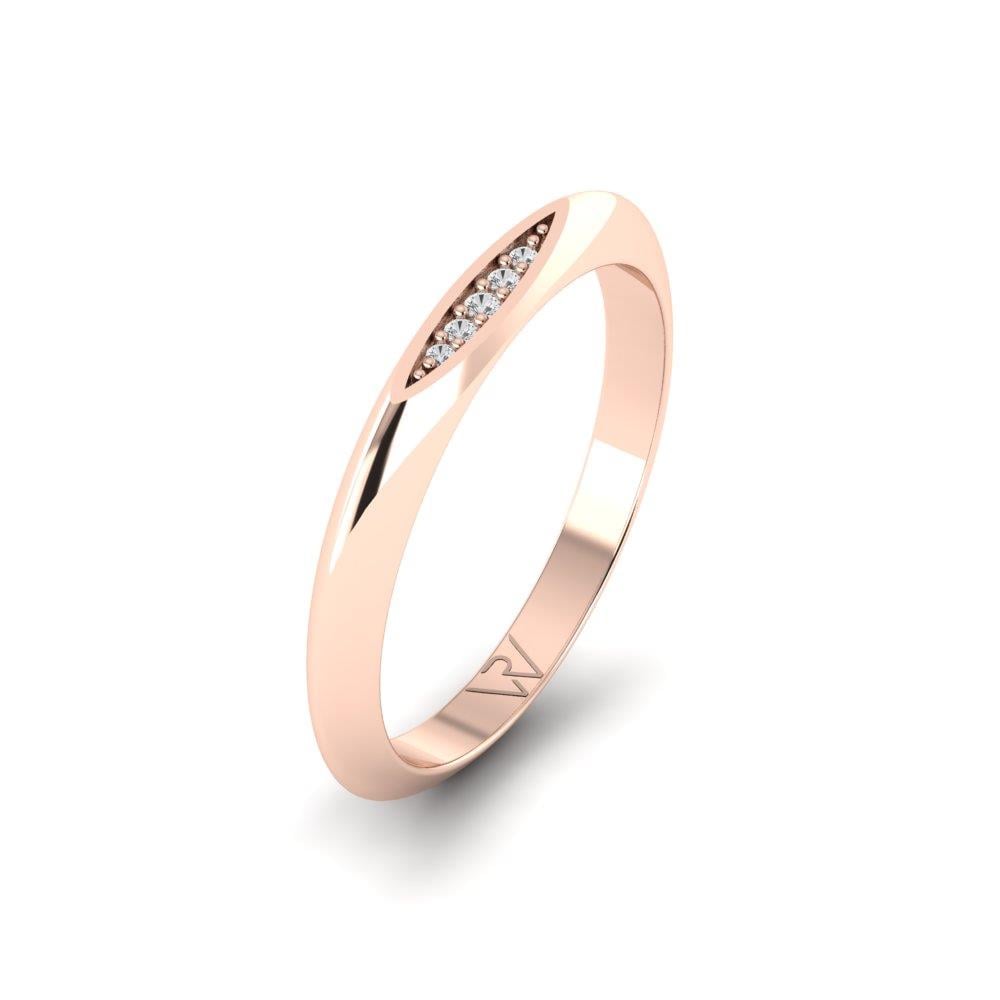 Damen-Eheringe mit Steinen Lovepetal Roségold Dalloz-Kristall