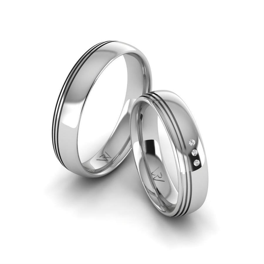 LoveRadiance Platin Eheringe für Paare, Swarovski-Kristall