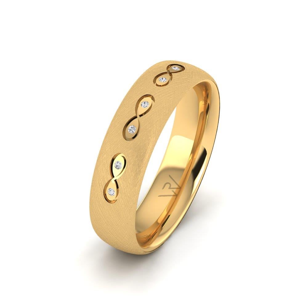 Eheringe mit Steinen für Damen Lumina Gelbgold Dalloz-Kristall