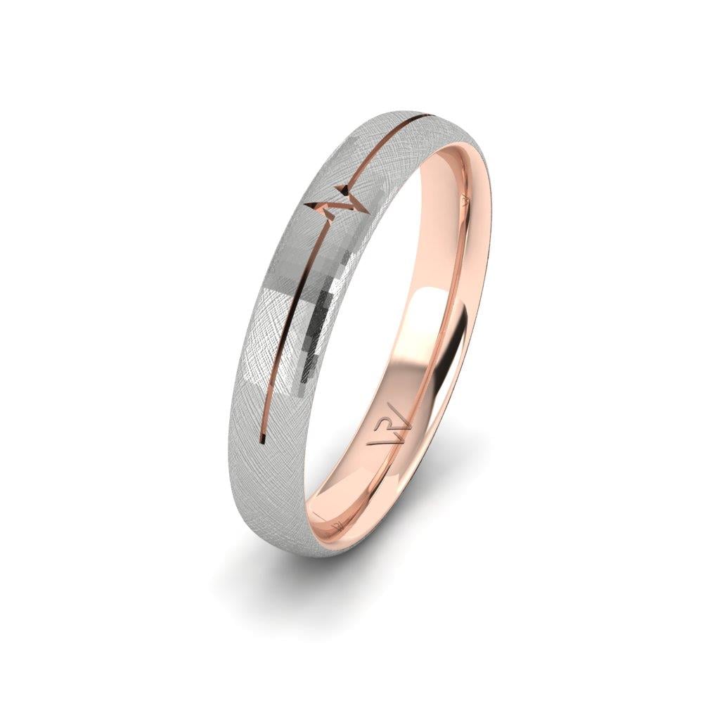 Moderne Herren-Eheringe Lustra Roségold und Weiß 
