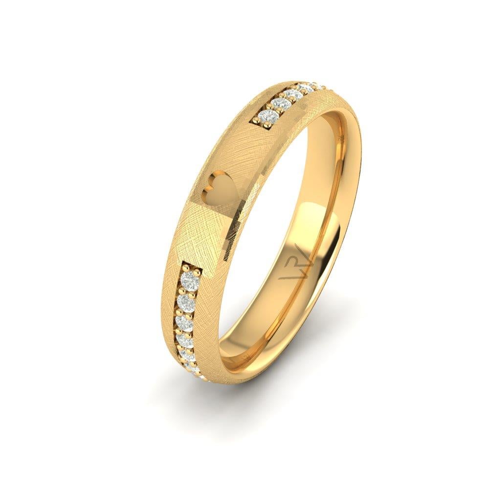 Eheringe mit Steinen für Damen, Lustra-Gelbgold, Dalloz-Kristall