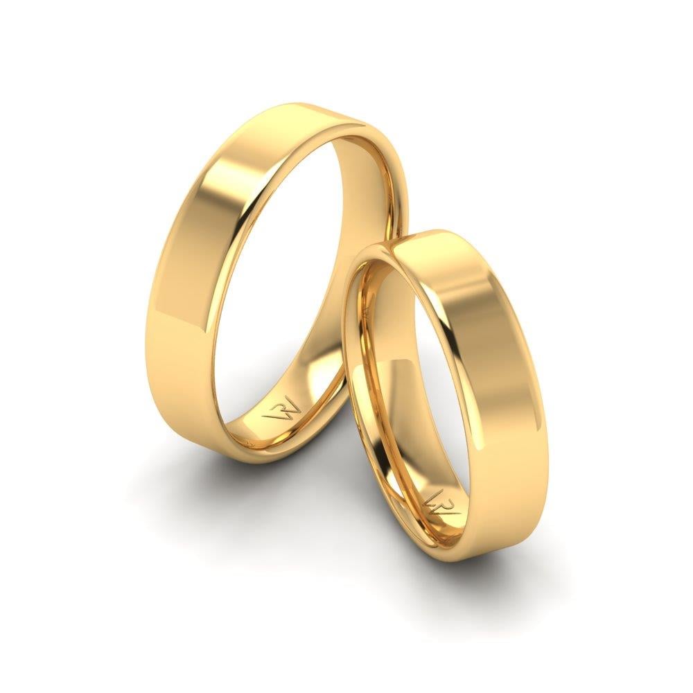 Klassisches Parfüm für Eheringe aus Gelbgold 
