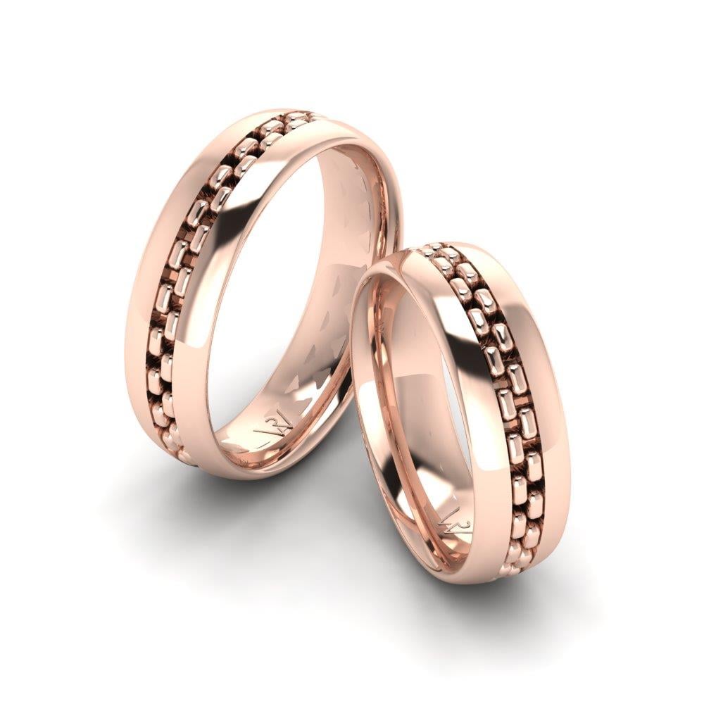 Moderne Passion-Eheringe aus Roségold 