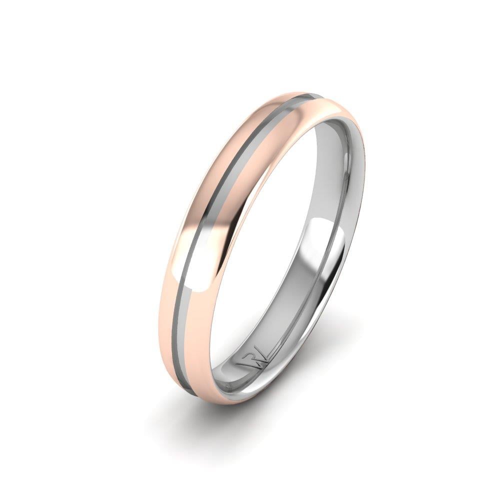 Klassische Herren-Eheringe PassionBond Weiß- und Roségold 