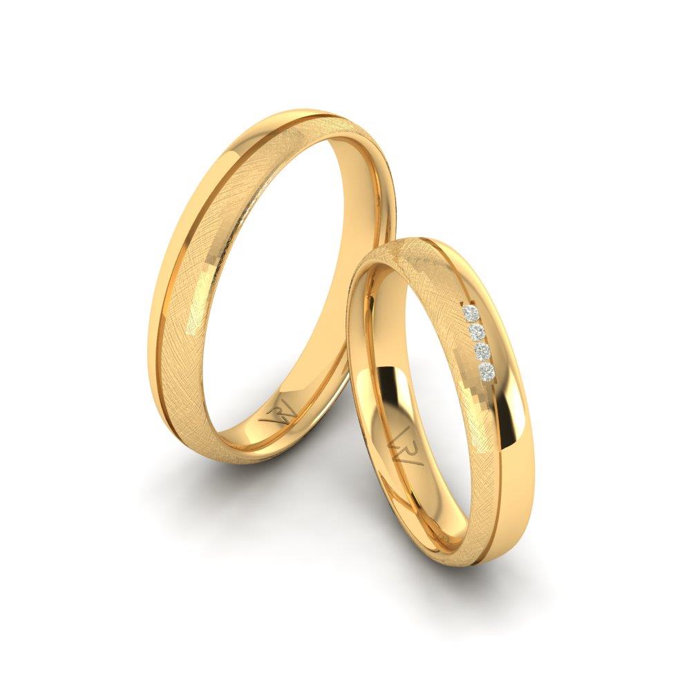Eheringe mit Steinen Promisecharm Gelbgold Dalloz-Kristall