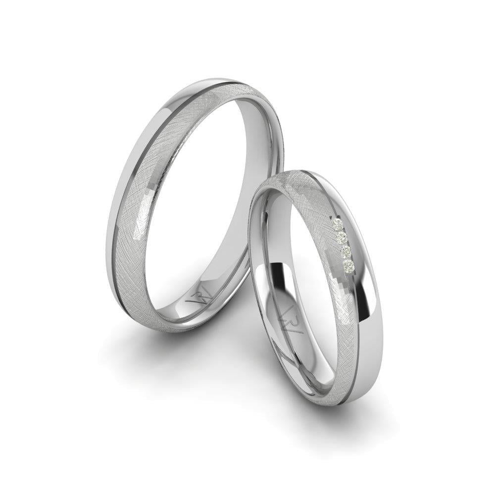 Promisecharm-Paar, silberne Eheringe, Dalloz-Kristall