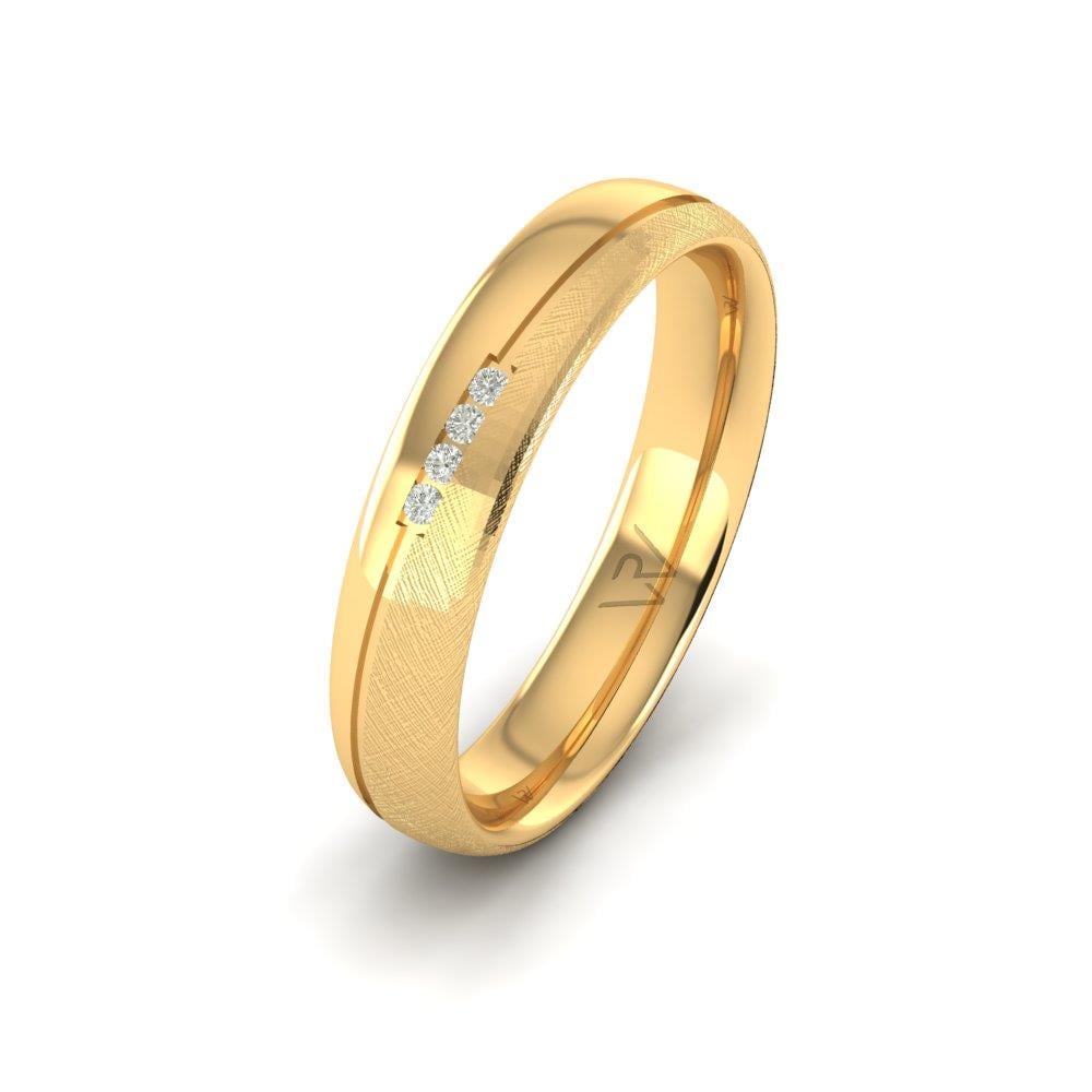 Damen-Eheringe mit Steinen Promisecharm Gelbgold Dalloz-Kristall