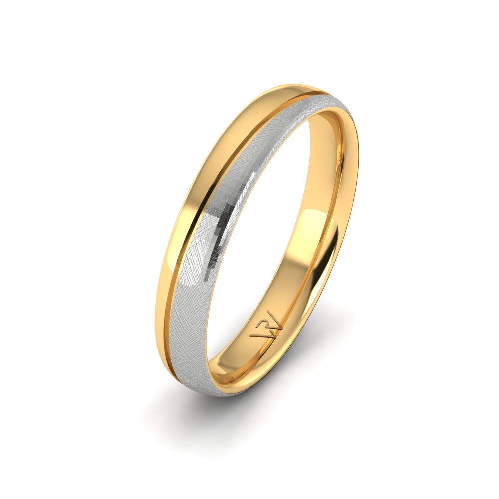 Klassische Herren-Eheringe Promisecharm aus Weiß- und Gelbgold 