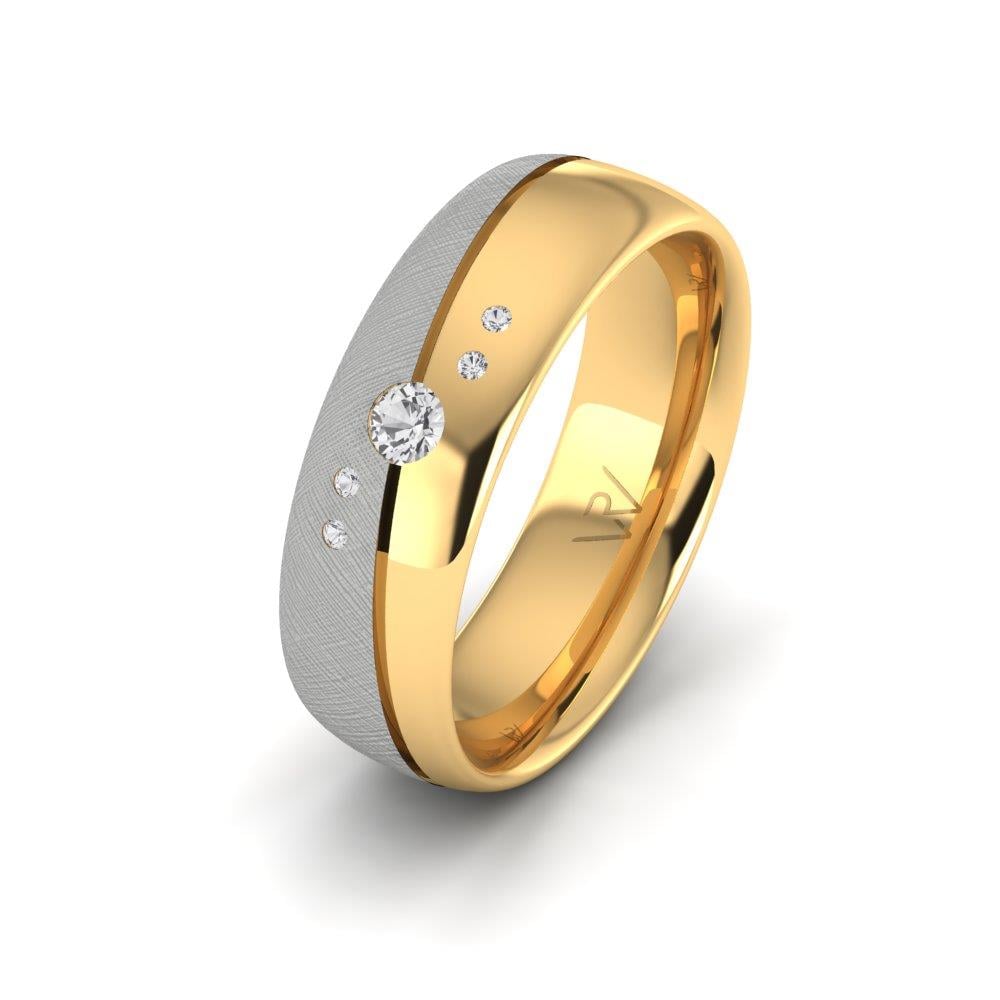 Eheringe mit Steinen für Damen PureAffection Weißgold und gelber Dalloz-Kristall