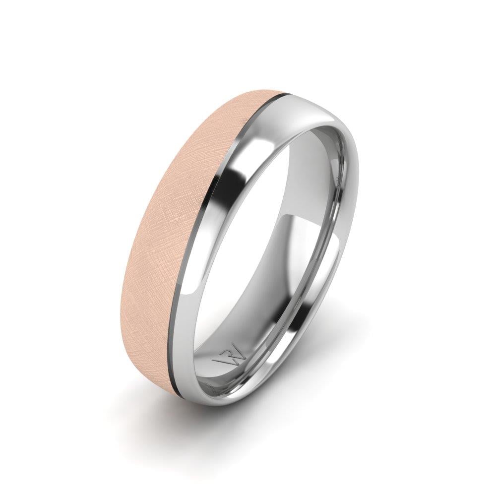 Klassische Herren-Eheringe PureAffection Weiß- und Roségold 