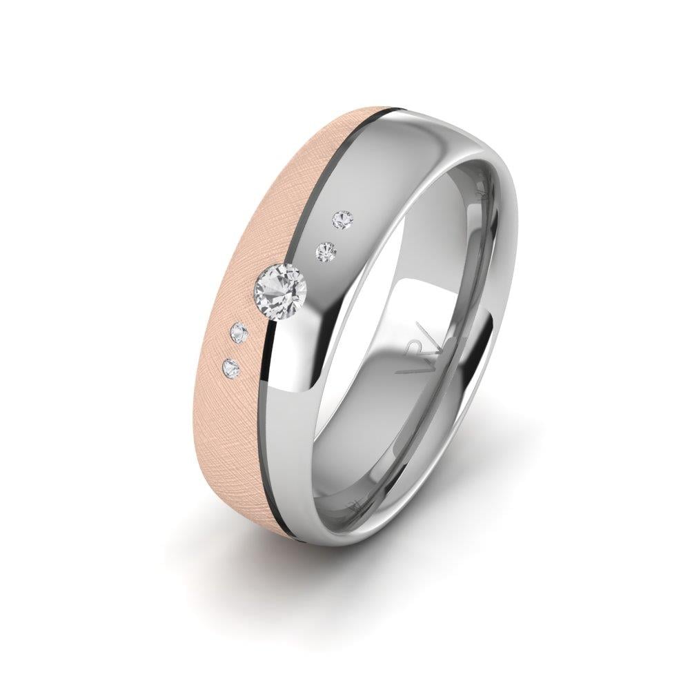 Eheringe mit Steinen für Damen PureAffection Roségold und weißer Dalloz-Kristall