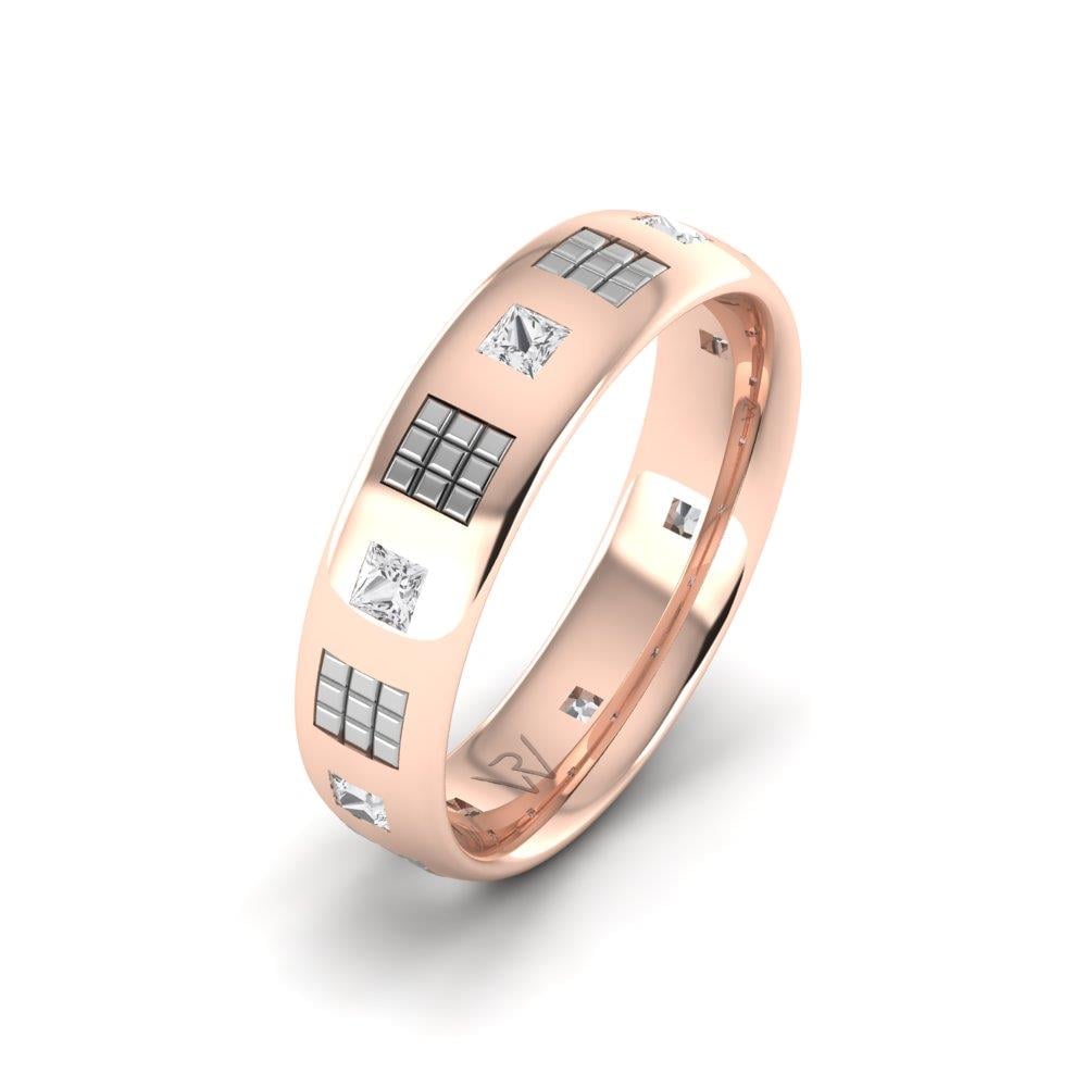 Eheringe mit Steinen für Damen Pureglow Roségold und weißer Dalloz-Kristall