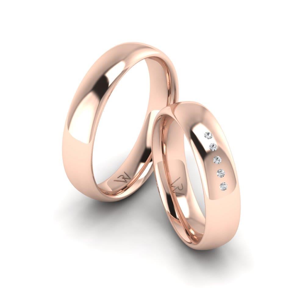 Eheringe mit Steinen PureHearts Roségold Dalloz-Kristall