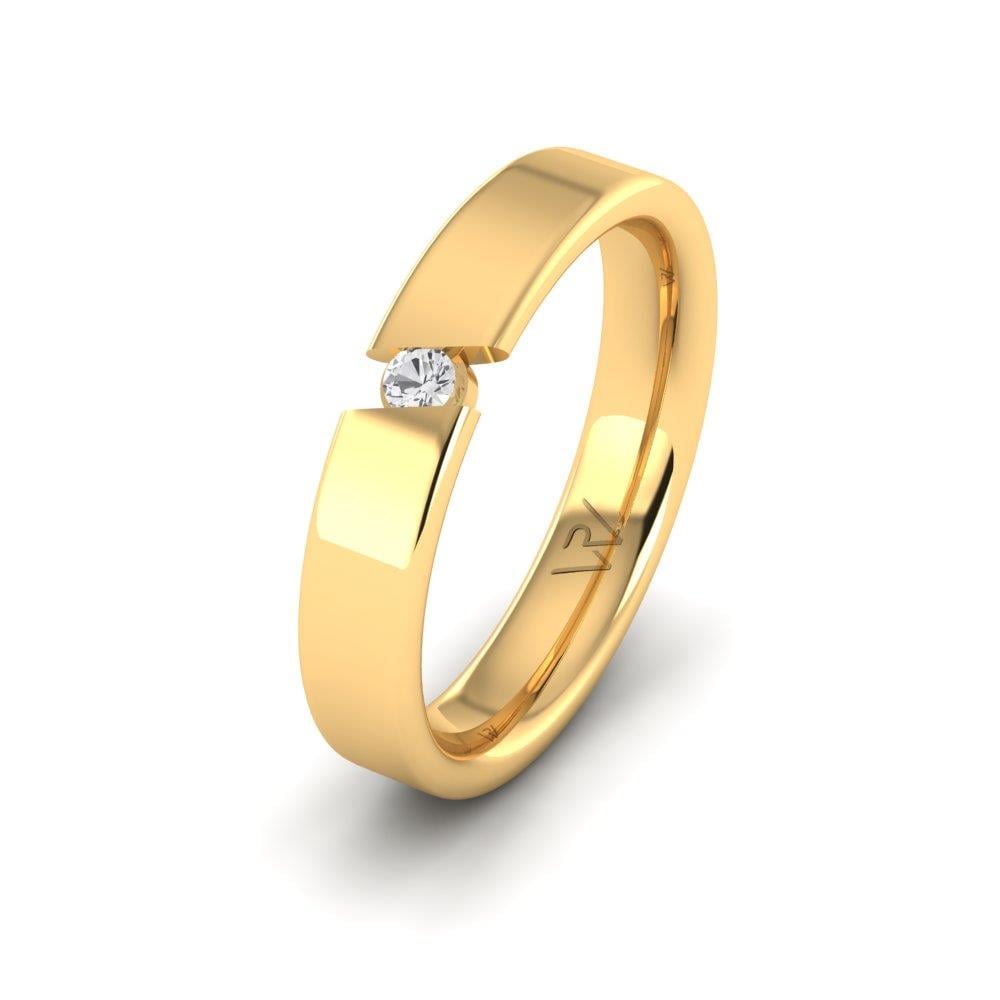 Damen-Eheringe mit Steinen RadiantBands Gelbgold Dalloz-Kristall