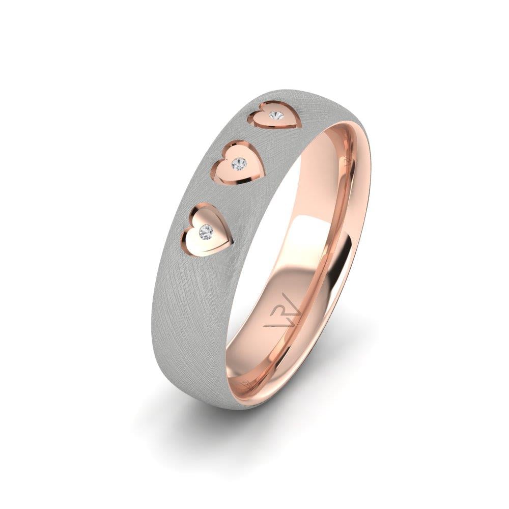 Eheringe mit Steinen für Damen Radiantia Roségold und weißem Dalloz-Kristall