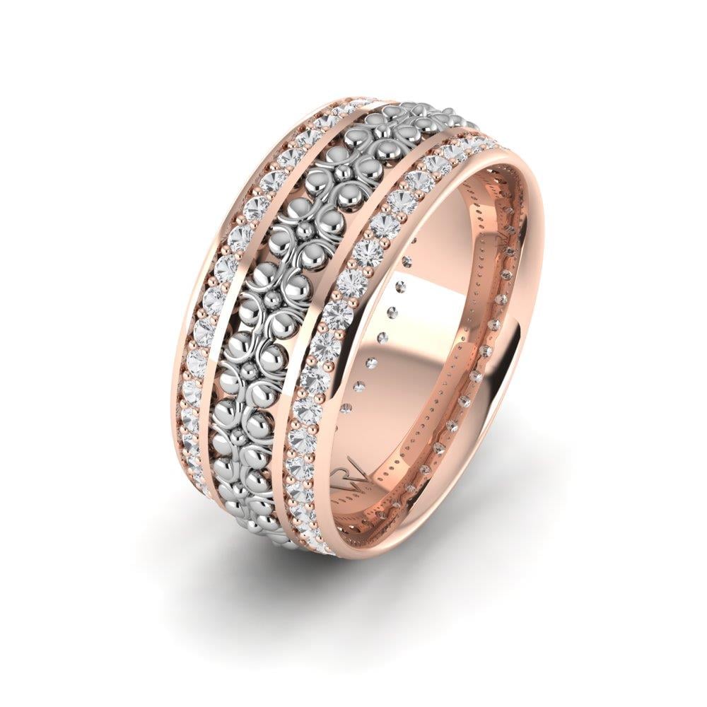 Damen-Eheringe mit Steinen RadiantPromise Roségold und weißem Dalloz-Kristall