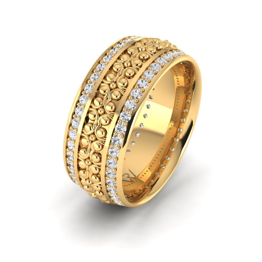 Damen-Eheringe mit Steinen RadiantPromise Gelbgold Dalloz-Kristall