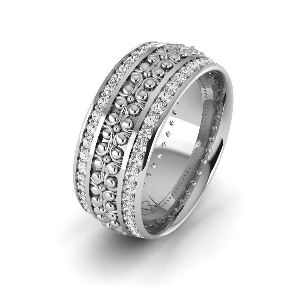 RadiantPromise Damen-Eheringe aus Silber mit Dalloz-Kristall