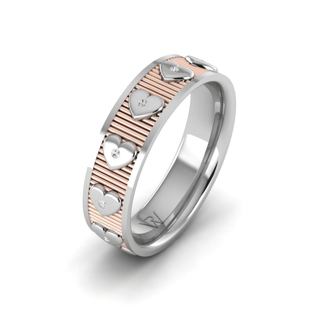 Eheringe mit Steinen für Damen Radiave Weißgold und rosa Kristall von Dalloz