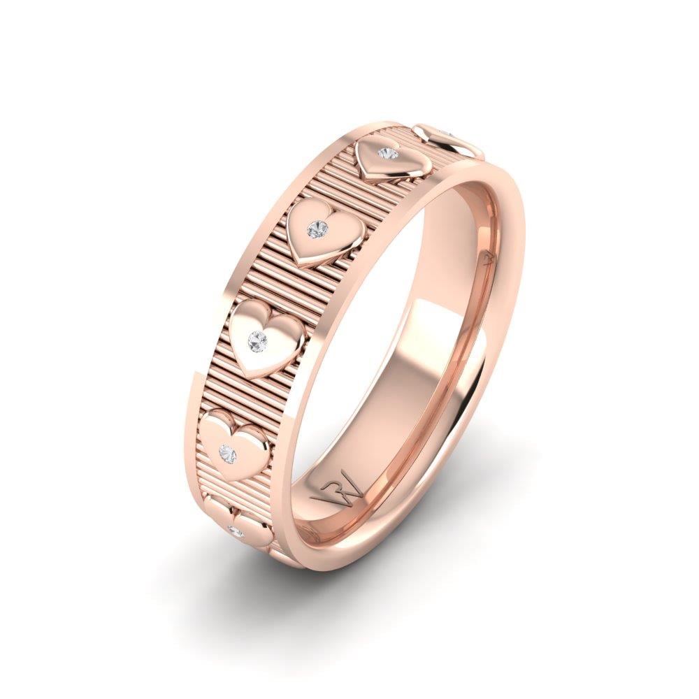 Eheringe mit Steinen für Damen Radiave Roségold Dalloz-Kristall