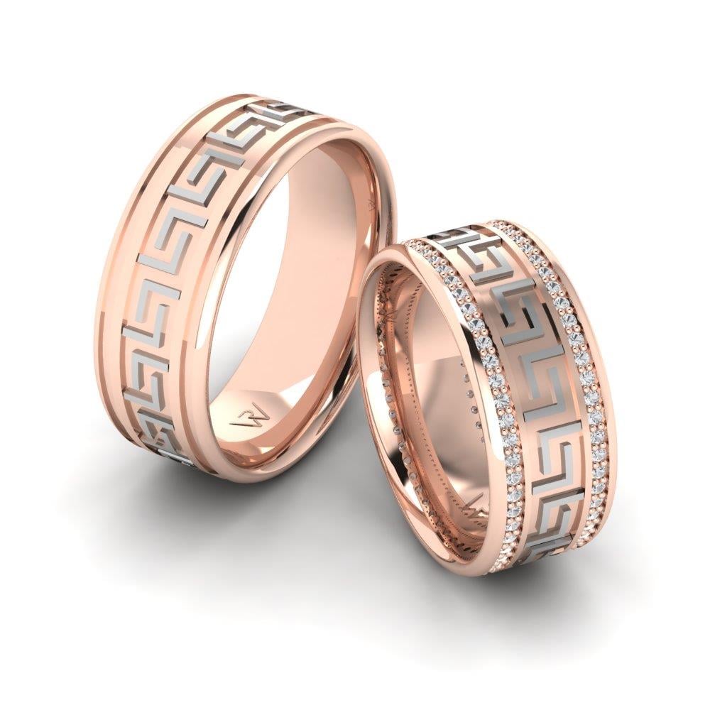 Eheringe mit Reveriecircle Roségold und weißen Dalloz-Kristallsteinen