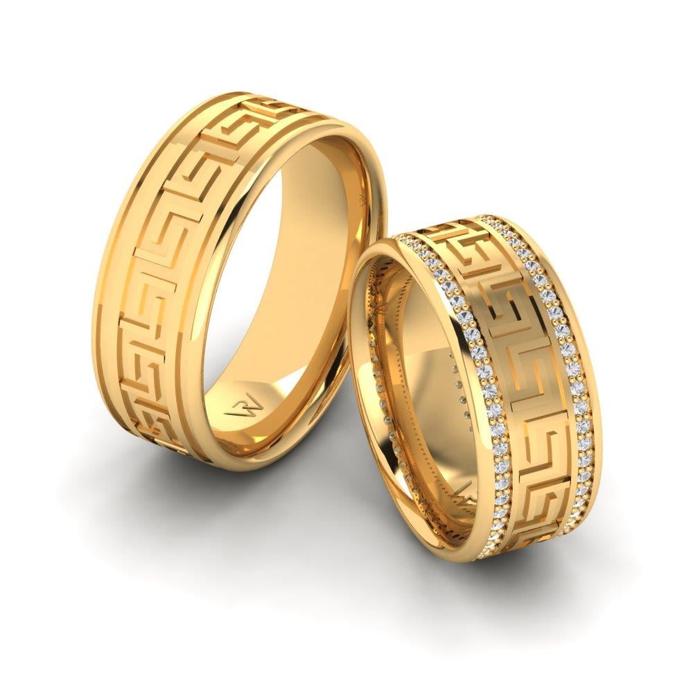 Eheringe mit Steinen Reveriecircle Gelbgold Dalloz-Kristall
