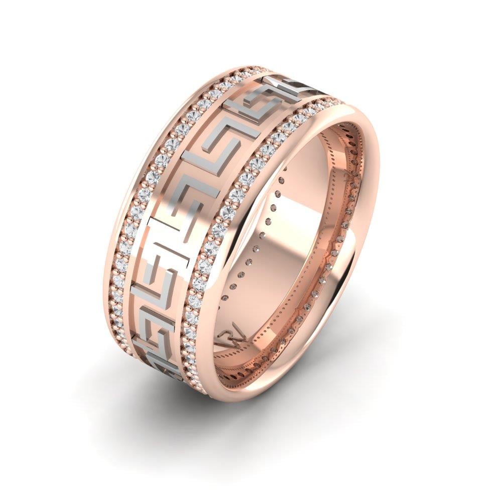 Eheringe mit Steinen für Damen Reveriecircle Weißgold und rosa Dalloz-Kristall