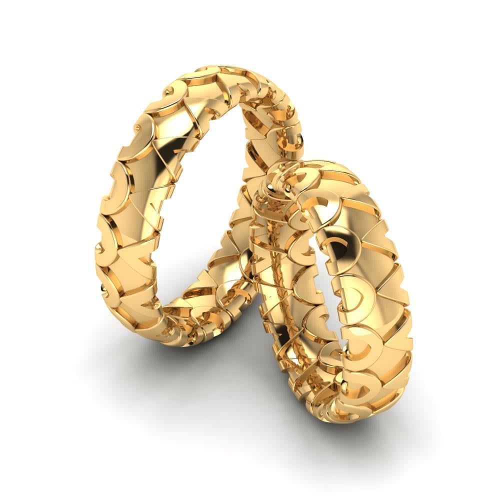Moderne Eheringe Rosehaven Gelbgold 