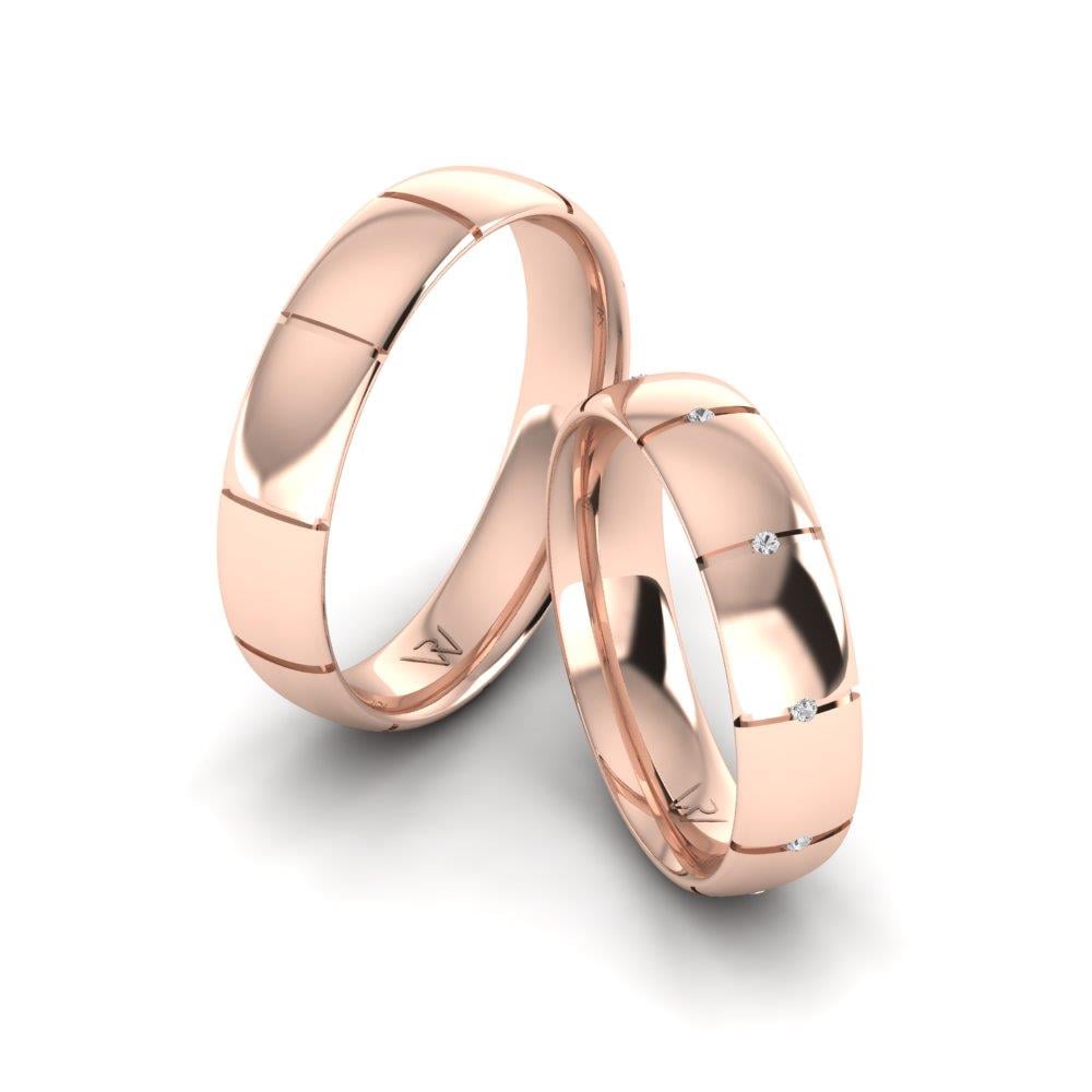Eheringe mit Steinen SacredRings Roségold Dalloz-Kristall