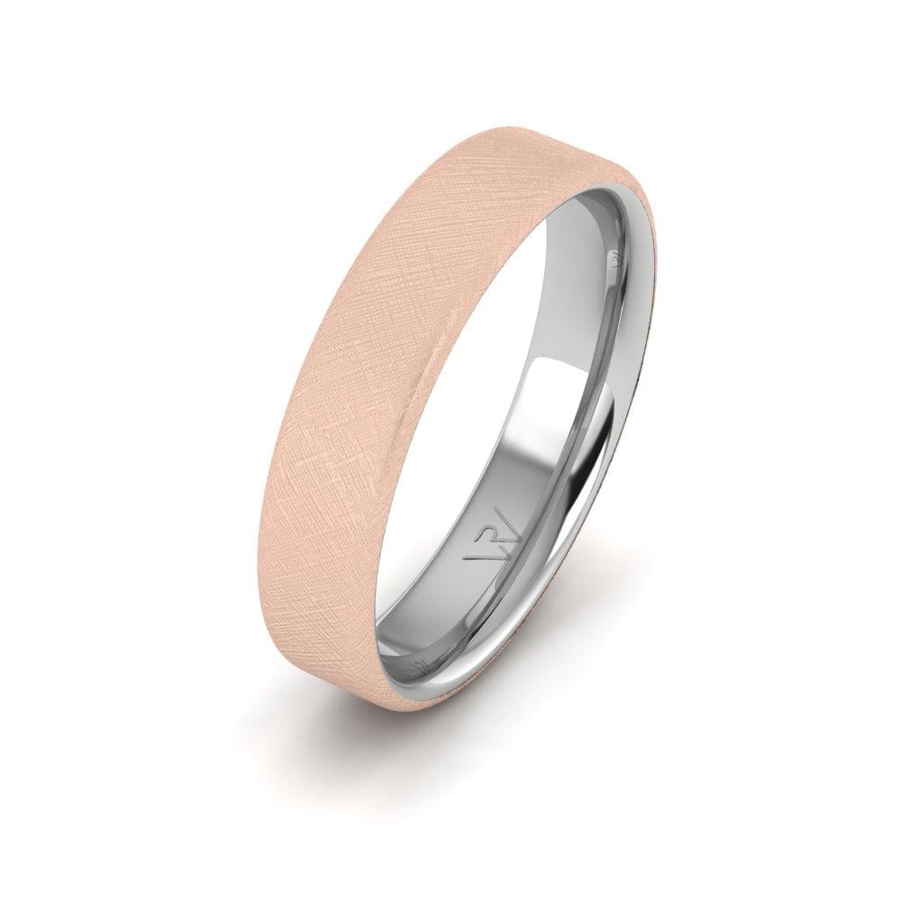 Klassische Herren-Eheringe Scintilla Weiß und Roségold 