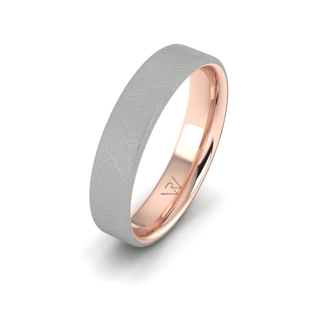 Klassische Herren-Eheringe Scintilla Roségold und Weiß 