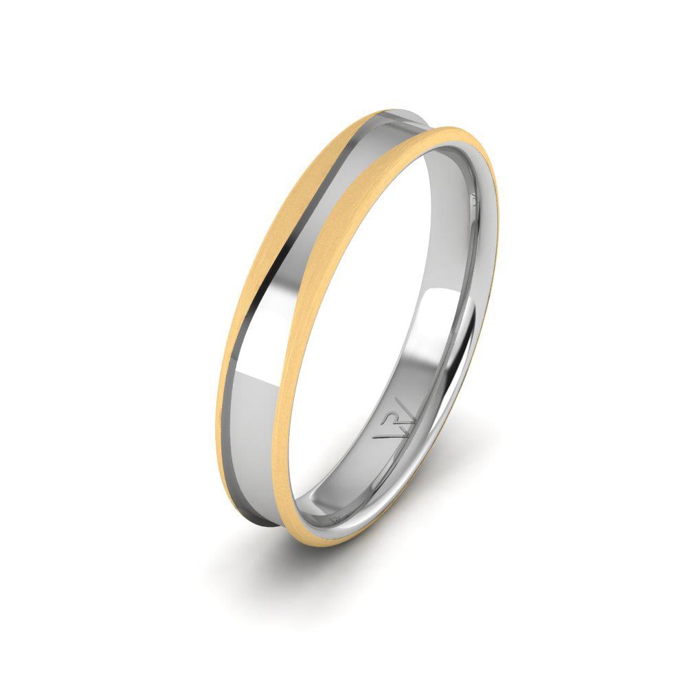 Moderne Herren-Eheringe Shimmerix aus Weiß- und Gelbgold 