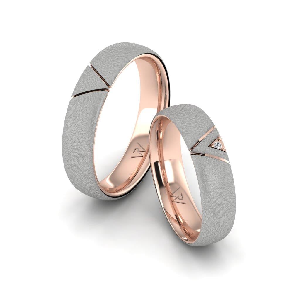 Eheringe mit Shineify Roségold und weißen Dalloz-Kristallsteinen