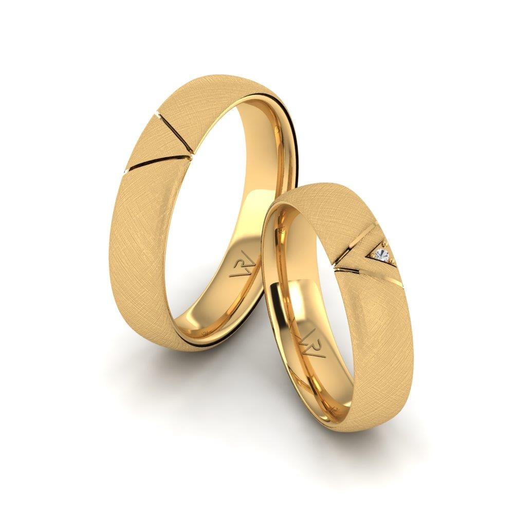 Eheringe mit Steinen Shineify Gelbgold Dalloz-Kristall