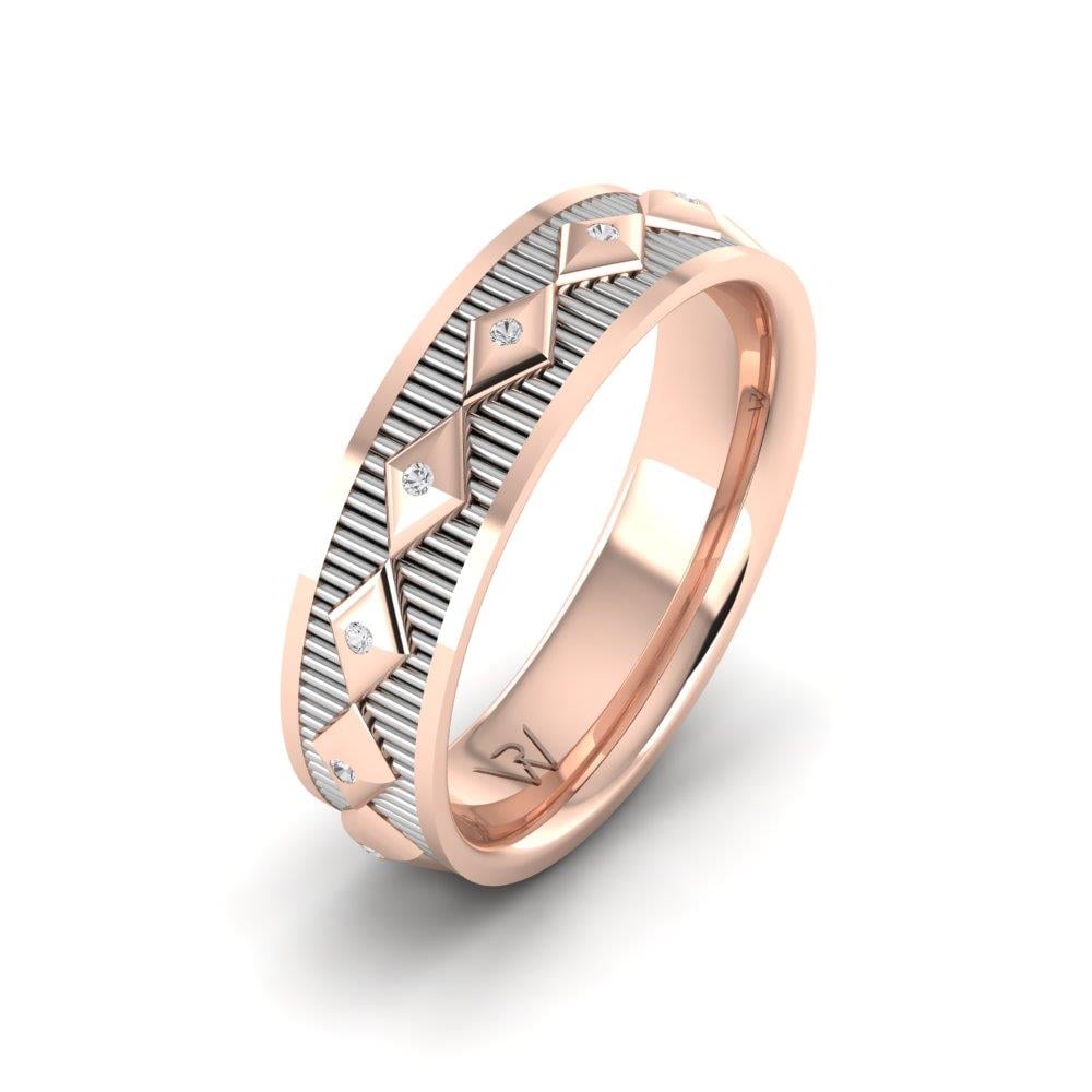 Eheringe mit Steinen für Damen Sparklust Roségold und weißem Dalloz-Kristall