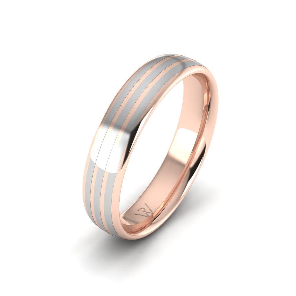 Klassische Herren-Eheringe Symbliss Roségold und Weiß 