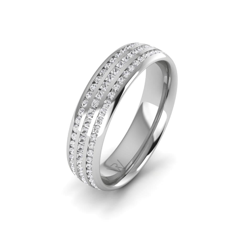 Silberne Eheringe für Damen Symbliss Crystal von Dalloz