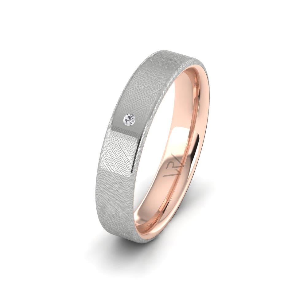 Eheringe mit Steinen für Damen Symphonyspark Roségold und weißer Dalloz-Kristall