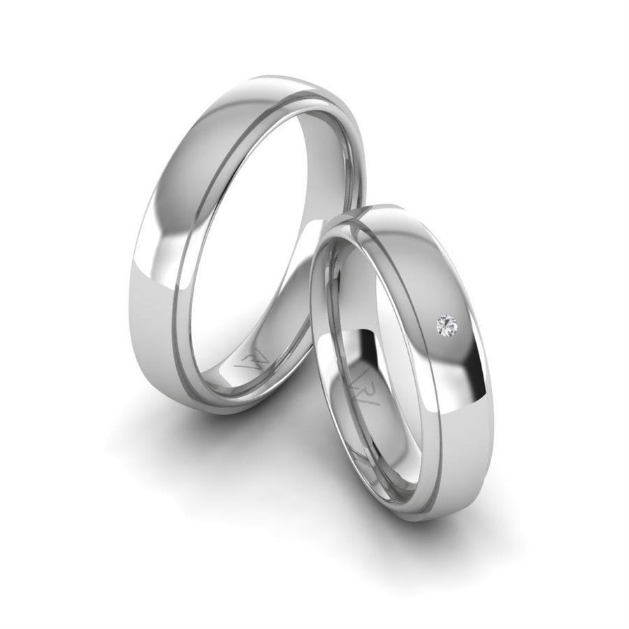 Trauringe für Paare aus Platin EleganceSerene Swarovski-Kristall